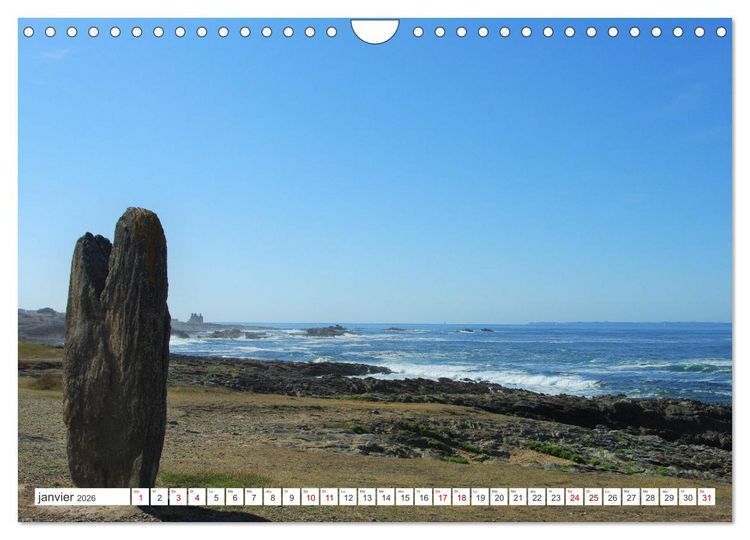 Produktbild: Quiberon C&ocirc;t&eacute; sauvage (Calendrier mural 2026 DIN A4 vertical), CALVENDO calendrier mensuel