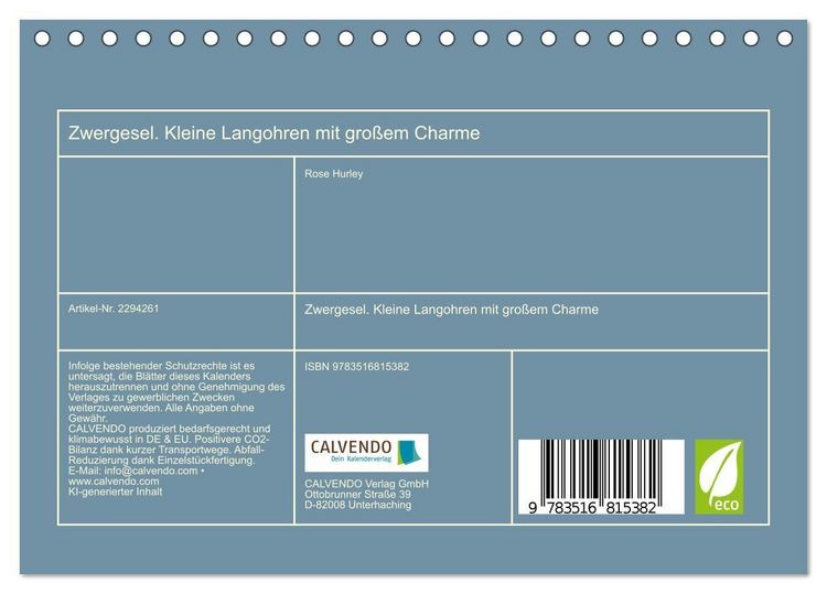 Produktbild: Zwergesel. Kleine Langohren mit gro&szlig;em Charme (Tischkalender 2027 DIN A5 quer), CALVENDO Monatskalender
