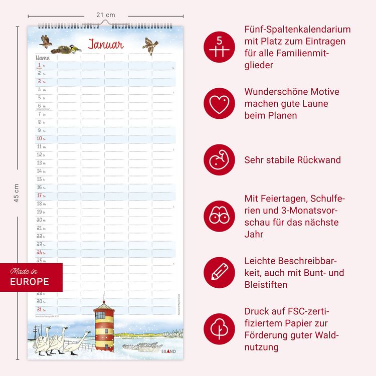 Produktbild: An der Waterkant Familienplaner 2027 - Margret Bernard