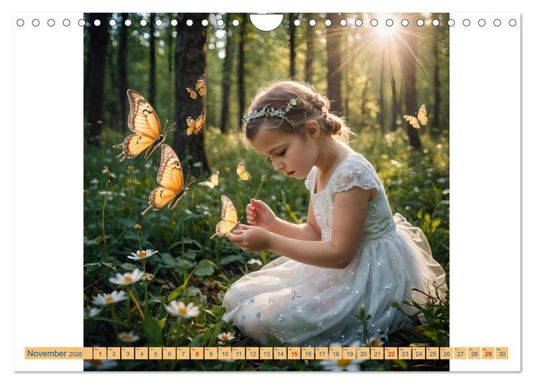 Produktbild: Feenfl&uuml;gel und L&auml;cheln KI - Die zauberhafte Welt der Feenkinder (Wandkalender 2026 DIN A4 quer), CALVENDO Monatskalender