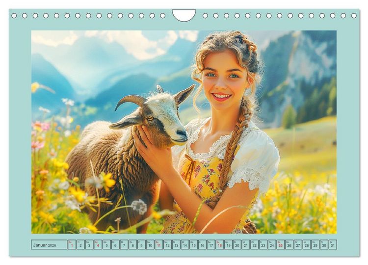 Produktbild: Almwiesenm&auml;rchen. Zauberhafte Frauen und gute Laune in den Bergen (Wandkalender 2026 DIN A4 quer), CALVENDO Monatskalender