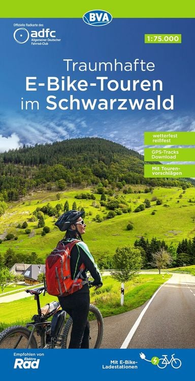 Produktbild: ADFC-Regionalkarte Traumhafte E-Bike-Touren im Schwarzwald, 1:75.000, mit Tagestourenvorschl&auml;gen, rei&szlig;- und wetterfest, GPS-Tracks-Download