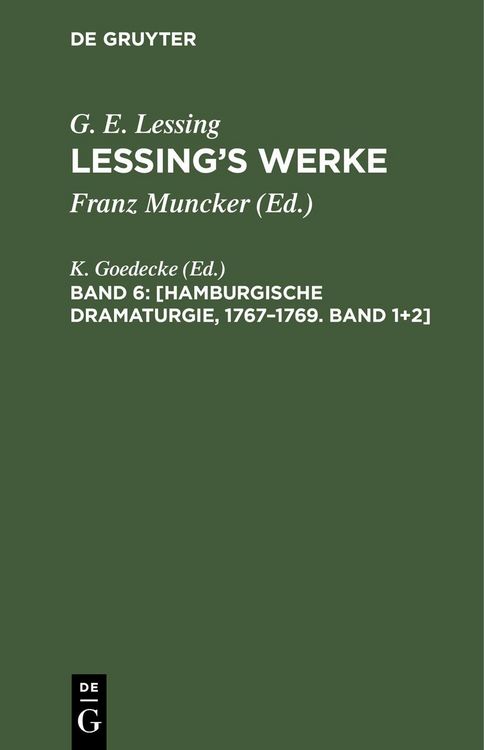 Produktbild: [Hamburgische Dramaturgie, 1767-1769. Band 1+2]