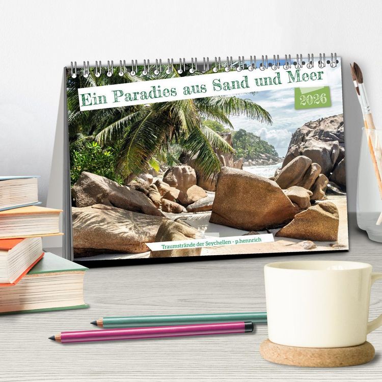 Produktbild: Ein Paradies aus Sand und Meer (Tischkalender 2026 DIN A5 quer), CALVENDO Monatskalender