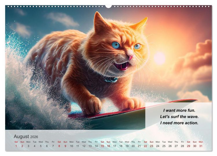Produktbild: The humoristic cat guide (Wall Calendar 2026 DIN A2 landscape), CALVENDO 12 Month Wall Calendar
