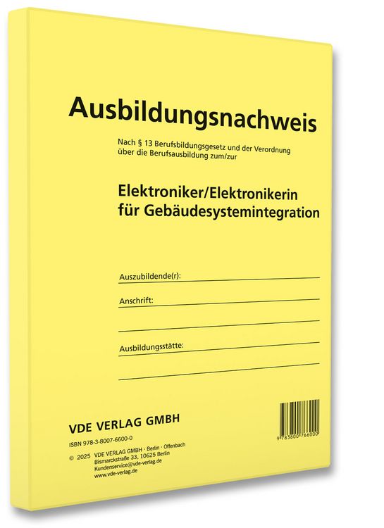 Produktbild: Ausbildungsnachweis Elektroniker/Elektronikerin f&uuml;r Geb&auml;udesystemintegration