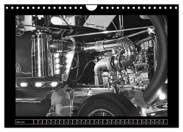 Produktbild: Kenworth W900A EXTHD - in schwarzwei&szlig; (Wandkalender 2026 DIN A4 quer), CALVENDO Monatskalender