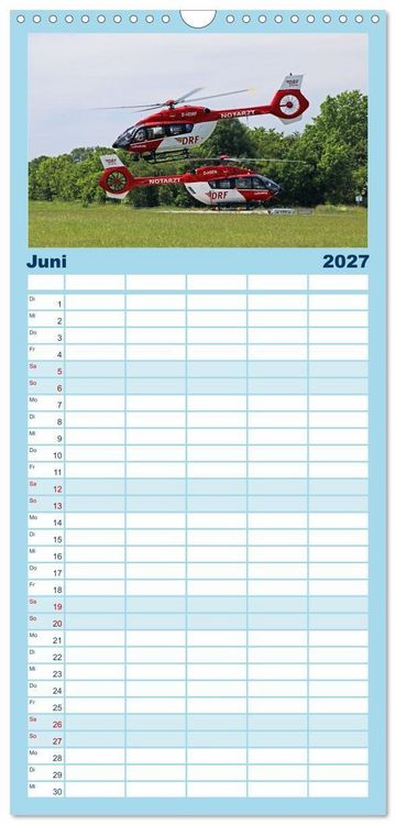 Produktbild: Familienplaner 2027 - Helikopter in der Luft 2.0 mit 5 Spalten (Wandkalender, 21 x 45 cm) CALVENDO