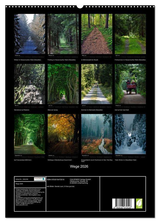 Produktbild: Wege 2026 (hochwertiger Premium Wandkalender 2026 DIN A2 hoch), Kunstdruck in Hochglanz