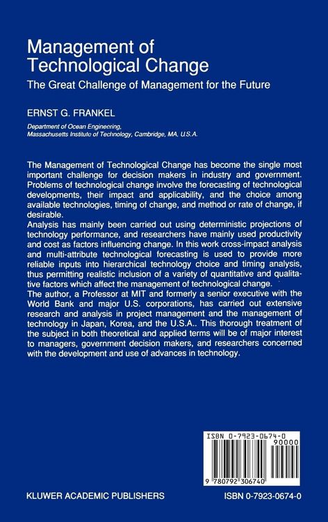Produktbild: Management of Technological Change