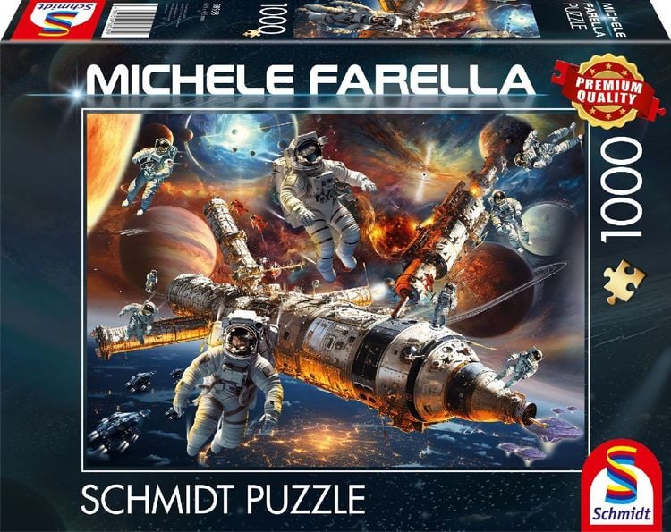 Produktbild: Schmidt Spiele 58538 - Magische Sternenwelten, Schwerelos im All, Puzzle Michele Farella 1.000 Teile
