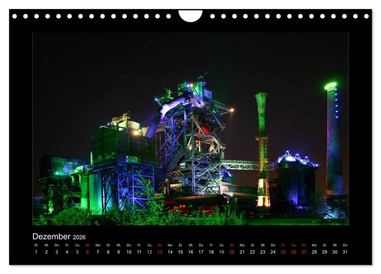 Produktbild: Extraschicht im Ruhrgebiet - Nachts ist es nicht dunkel! (Wandkalender 2026 DIN A4 quer), CALVENDO Monatskalender