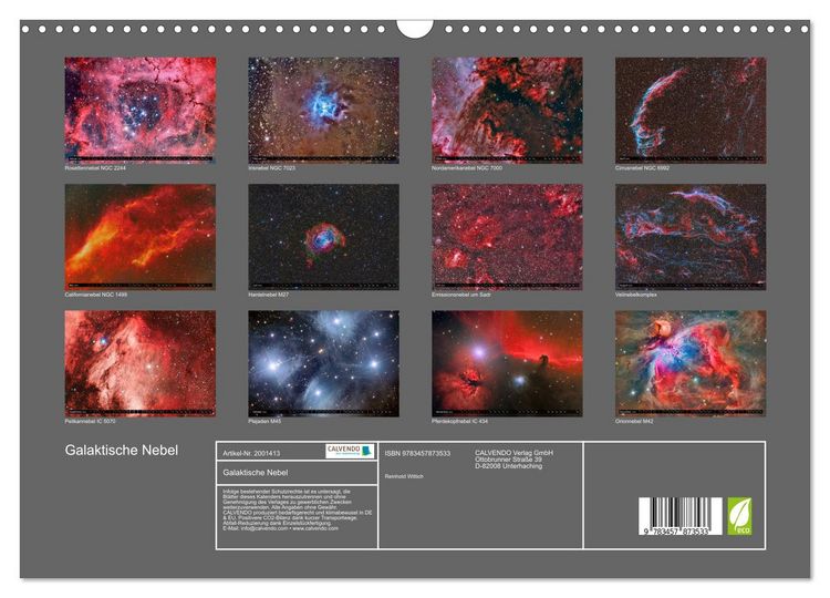 Produktbild: Galaktische Nebel (Wandkalender 2026 DIN A3 quer), CALVENDO Monatskalender
