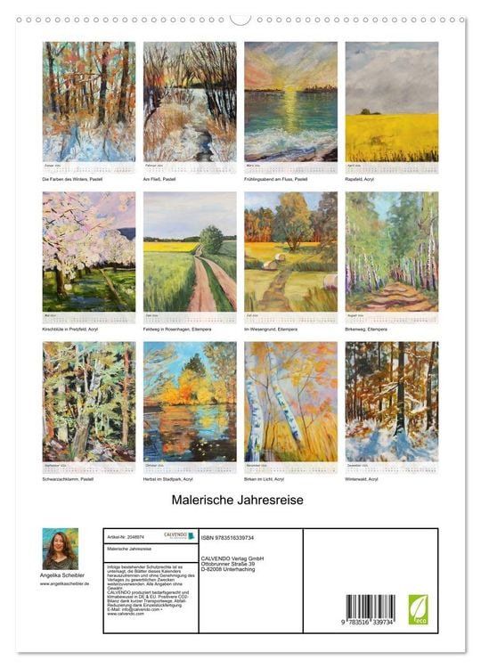 Produktbild: Malerische Jahresreise (hochwertiger Premium Wandkalender 2026 DIN A2 hoch), Kunstdruck in Hochglanz