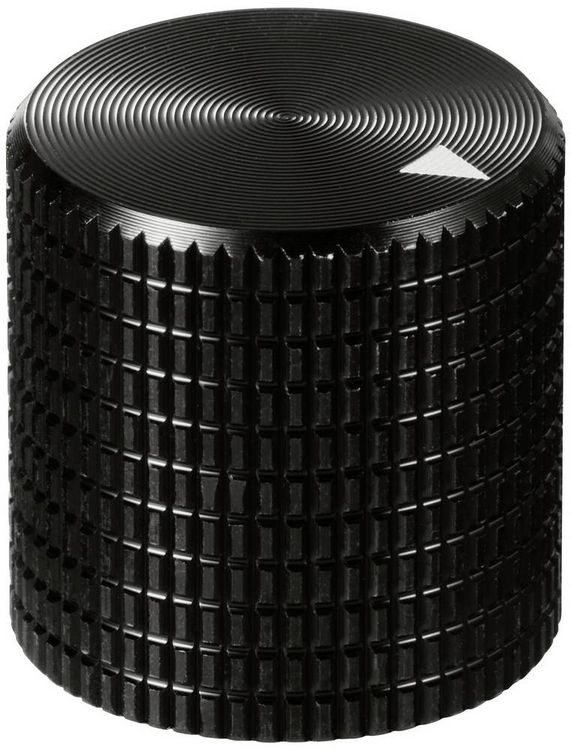 Produktbild: TRU COMPONENTS TC-11613844 Drehknopf mit Knopfmarkierung Schwarz (&Oslash; x H) 17 mm x 17 mm Aluminium 1 St.
