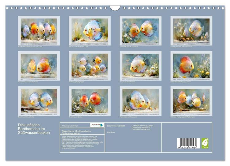 Produktbild: Diskusfische. Buntbarsche im S&uuml;&szlig;wasserbecken (Wandkalender 2027 DIN A3 quer), CALVENDO Monatskalender