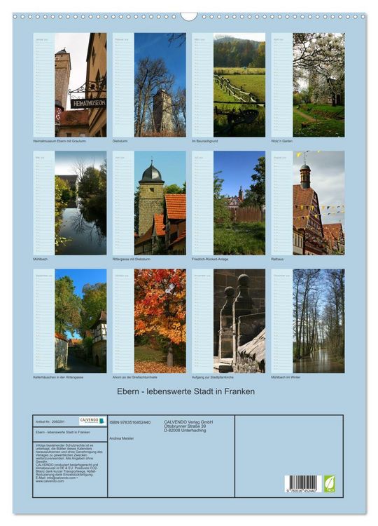 Produktbild: Ebern - lebenswerte Stadt in Franken (Wandkalender 2026 DIN A2 hoch), CALVENDO Monatskalender