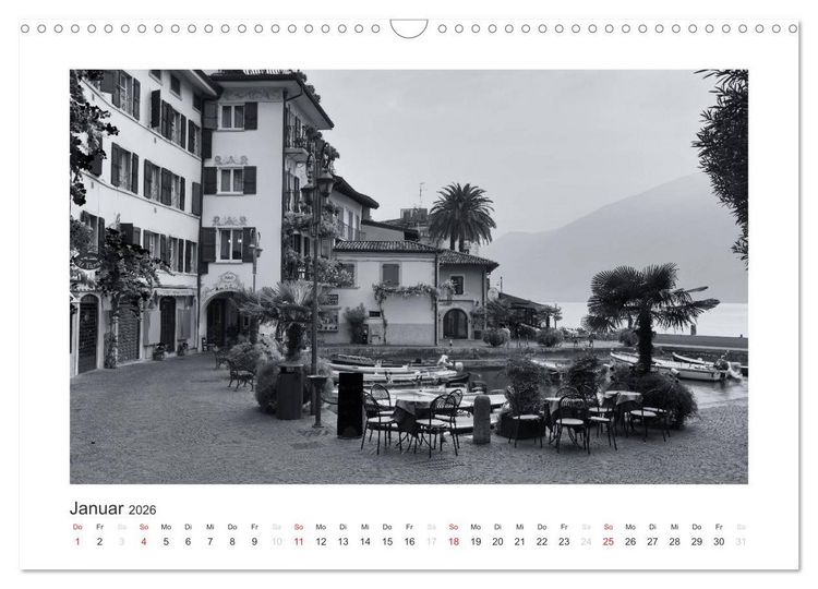 Produktbild: Limone sul Garda schwarzwei&szlig; (Wandkalender 2026 DIN A3 quer), CALVENDO Monatskalender