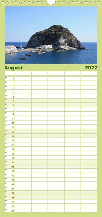 Produktbild: Ischia - Familienplaner hoch (Wandkalender 2022 , 21 cm x 45 cm, hoch)
