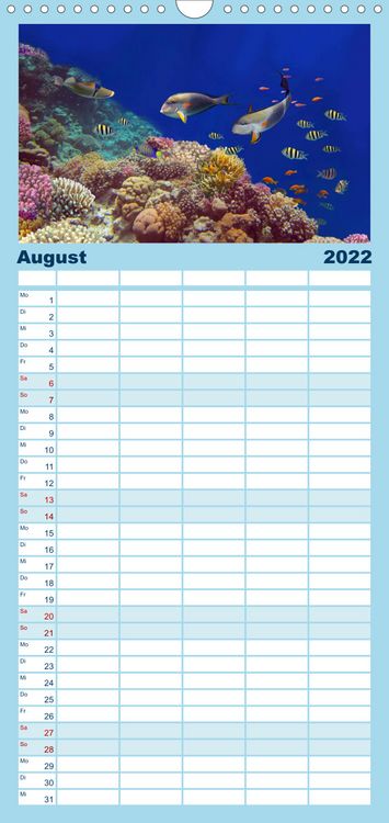 Produktbild: Riffleben - Einfach mal abtauchen - Familienplaner hoch (Wandkalender 2022 , 21 cm x 45 cm, hoch)