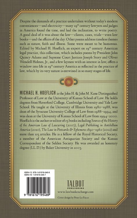 Produktbild: Anthology of Nineteenth Century American Legal Poetry