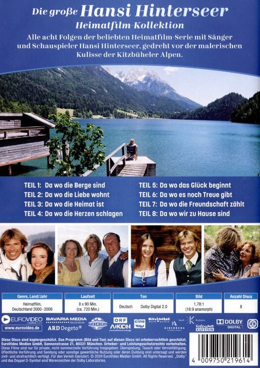 Produktbild: Die gro&szlig;e Hansi Hinterseer Heimatfilm Kollektion [8 DVDs]