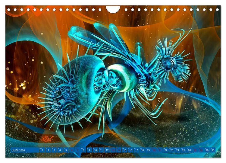 Produktbild: Fraktale Fantasiewelten (Wandkalender 2026 DIN A4 quer), CALVENDO Monatskalender