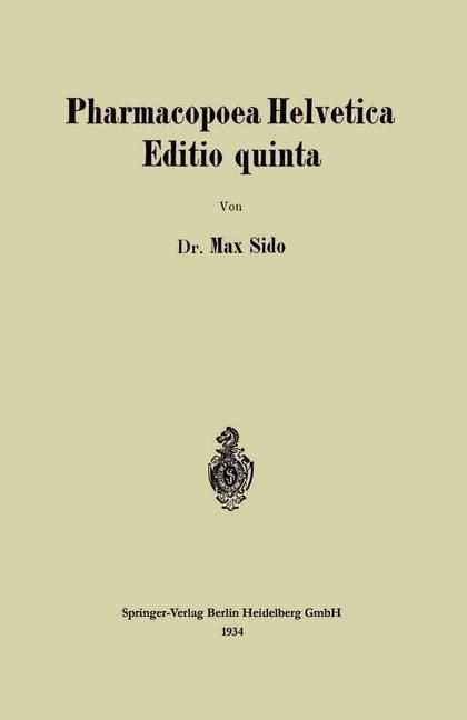 Produktbild: Pharmacopoea Helvetica Editio quinta