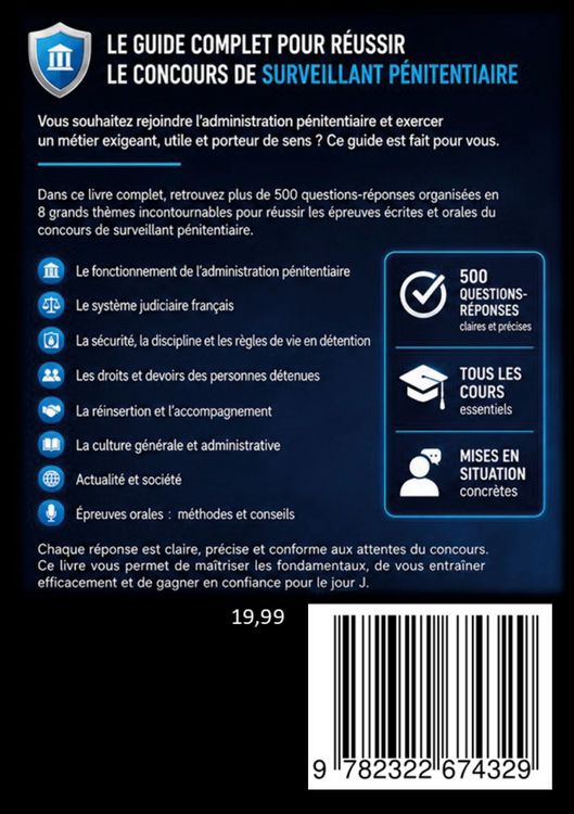 Produktbild: Concours surveillant p&eacute;nitentiaire 500 questions r&eacute;ponses