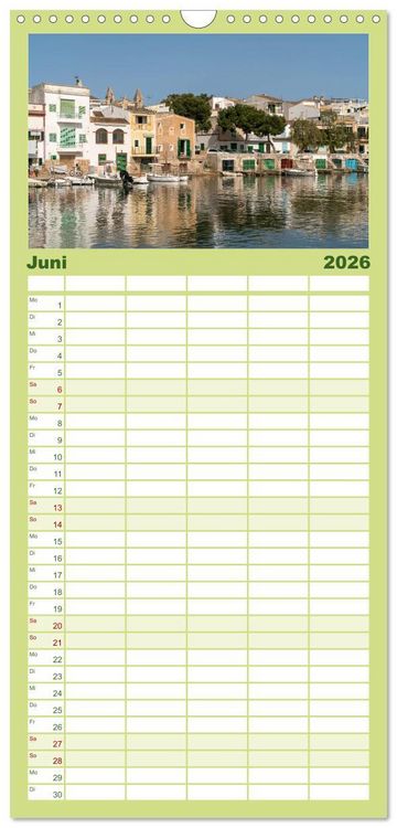 Produktbild: Familienplaner 2026 - Spanien - Balearen - Mallorca mit 5 Spalten (Wandkalender, 21 x 45 cm) CALVENDO