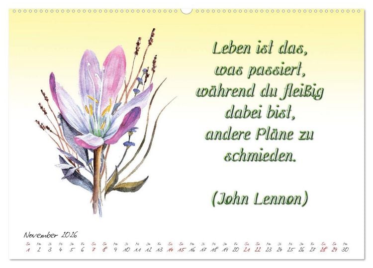 Produktbild: 12 unterhaltsame Zitate f&uuml;r ein sch&ouml;nes Jahr (hochwertiger Premium Wandkalender 2026 DIN A2 quer), Kunstdruck in Hochglanz