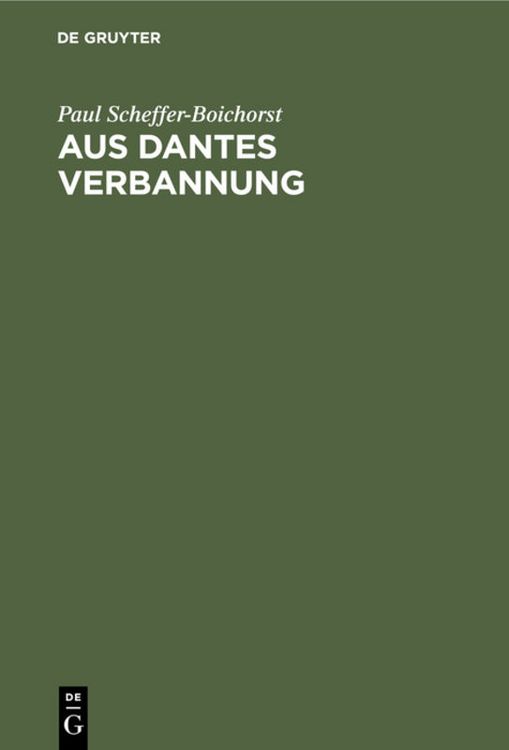 Produktbild: Aus Dantes Verbannung