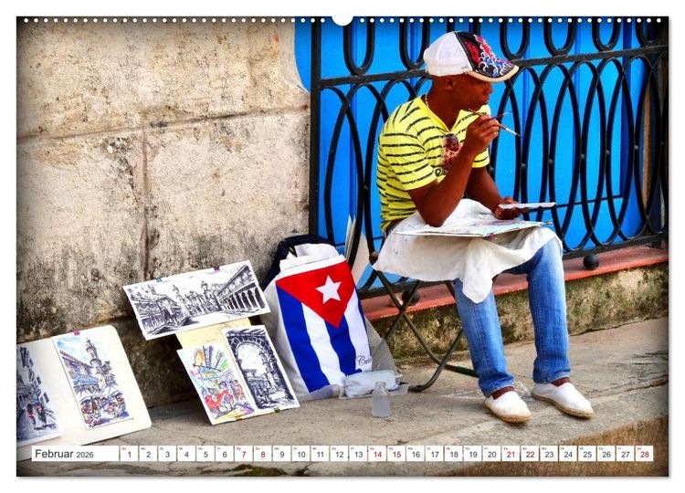 Produktbild: Kuba Kunst - Maler in Havanna (Wandkalender 2026 DIN A2 quer), CALVENDO Monatskalender