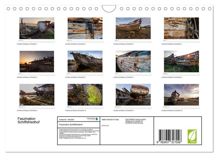 Produktbild: Faszination Schiffsfriedhof (Wandkalender 2026 DIN A4 quer), CALVENDO Monatskalender