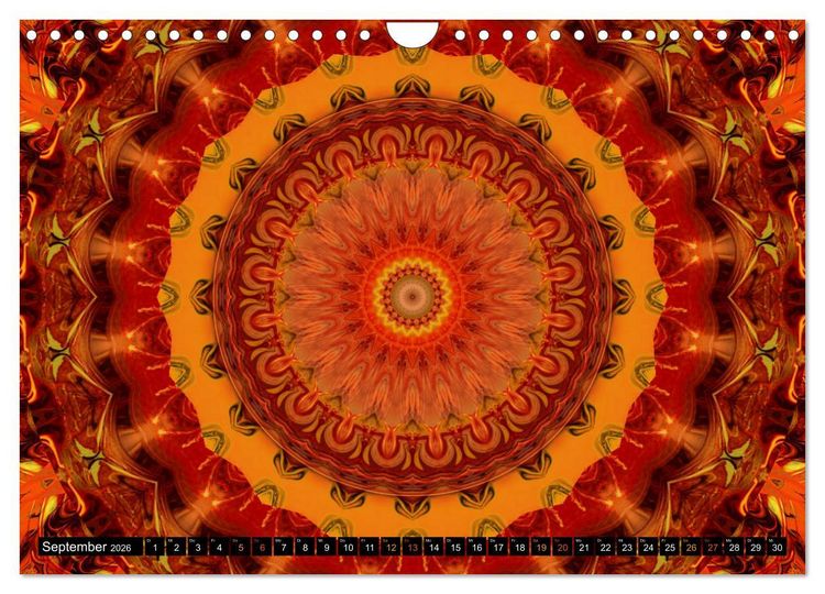 Produktbild: Energie - Mandalas in orange (Wandkalender 2026 DIN A4 quer), CALVENDO Monatskalender