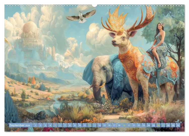 Produktbild: Tierparadies - Tierische Fantasiewelten (hochwertiger Premium Wandkalender 2026 DIN A2 quer), Kunstdruck in Hochglanz