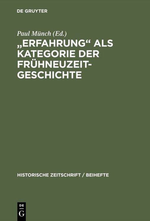 Produktbild: "Erfahrung" als Kategorie der Fr&uuml;hneuzeitgeschichte