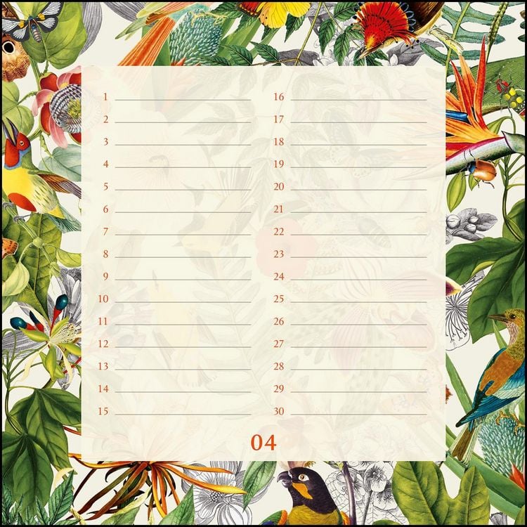 Produktbild: Immerw&auml;hrender Geburtstagskalender floral &ndash; Archive by Portico Designs &ndash; Quadrat-Format 24 x 24 cm