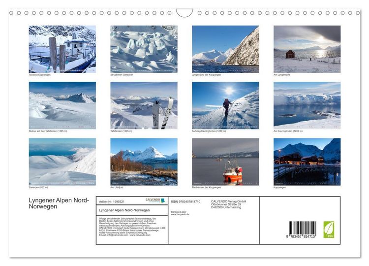 Produktbild: Lyngener Alpen Nord-Norwegen (Wandkalender 2026 DIN A3 quer), CALVENDO Monatskalender