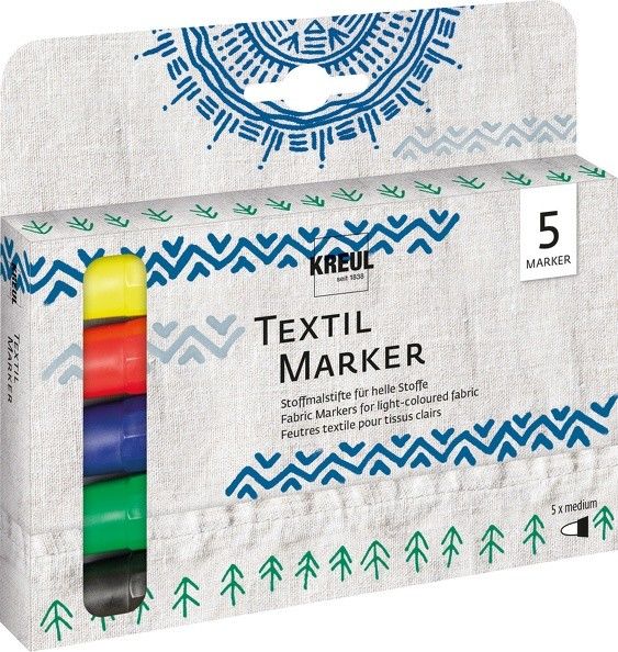 Produktbild: KREUL Textil Marker medium 5er Set
