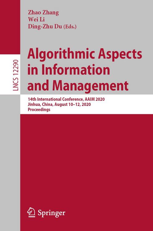 Produktbild: Algorithmic Aspects in Information and Management