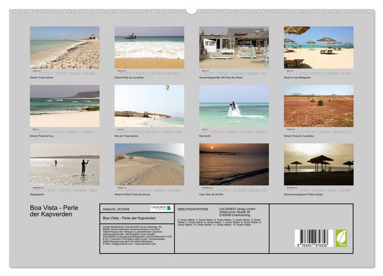 Produktbild: Boa Vista - Perle der Kapverden (hochwertiger Premium Wandkalender 2026 DIN A2 quer), Kunstdruck in Hochglanz