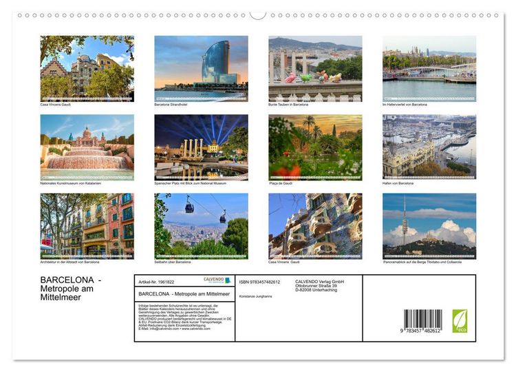 Produktbild: BARCELONA - Metropole am Mittelmeer (hochwertiger Premium Wandkalender 2026 DIN A2 quer), Kunstdruck in Hochglanz