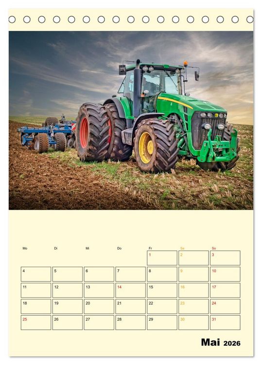 Produktbild: Traktor Giganten (Tischkalender 2026 DIN A5 hoch), CALVENDO Monatskalender