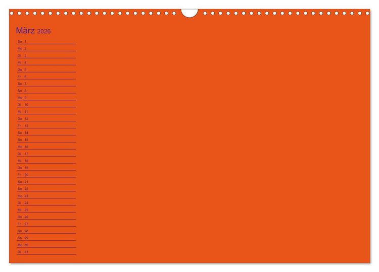 Produktbild: Bastel-Geburtstagskalender orange / Geburtstagskalender (Wandkalender 2026 DIN A3 quer), CALVENDO Monatskalender