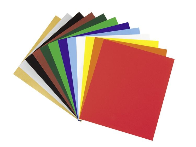 Produktbild: Folia Glanzpapier BASIC nassklebend, 23x25cm, 12 Blatt