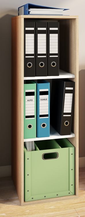 Produktbild: Holz B&uuml;ro Regal B&uuml;cher Ordner Aktenregal Lona l 3f