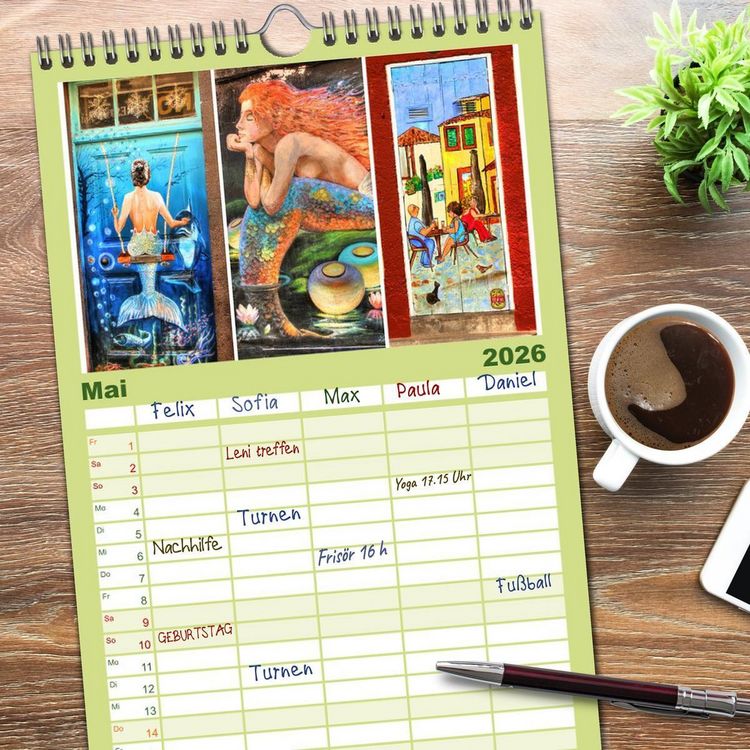 Produktbild: Familienplaner 2026 - Wildes Madeira - Inselimpressionen mit 5 Spalten (Wandkalender, 21 x 45 cm) CALVENDO