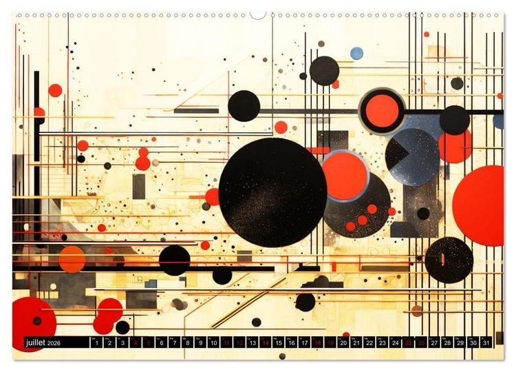 Produktbild: Vent sur l'art abstrait (Calendrier mural 2026 DIN A2 vertical), CALVENDO calendrier mensuel