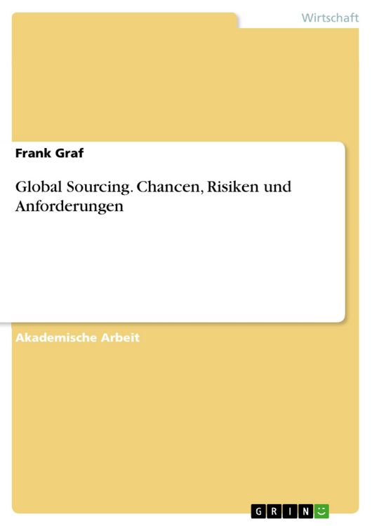 Produktbild: Global Sourcing. Chancen, Risiken und Anforderungen